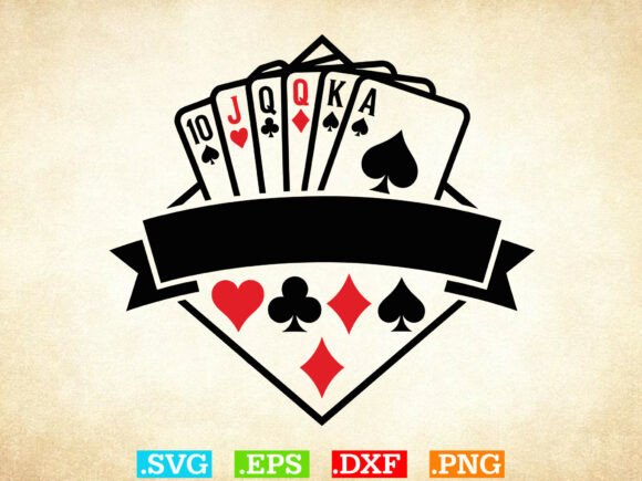 Download Poker Cards Crown Svg, Royal Flush Svg - Premium Resources